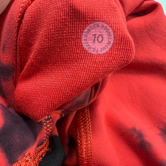 Lululemon Wunder Train High-Rise Tight 21” Tie Dye Carnation Red Black Size 10 - Picture 7 of 9